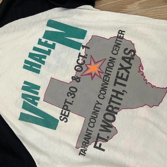 Vintage 1986 Van Halen 5150 Concert Raglan Band Tee - Picture 8 of 9